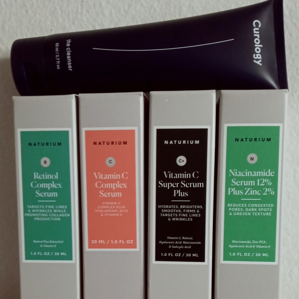 Facial serum bundle, cleanser, brushes